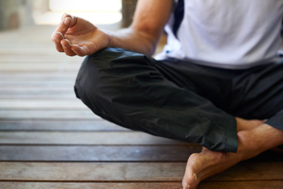 men meditating